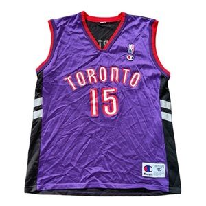 Vintage 1990s Champion Vince Carter Toronto Raptors Basketball Jersey Sz 40 (S)
